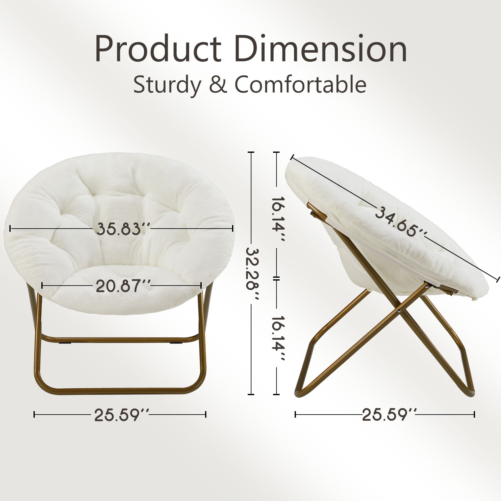 Chaise Disc en Fausse Fourrure | Salon & Chambre