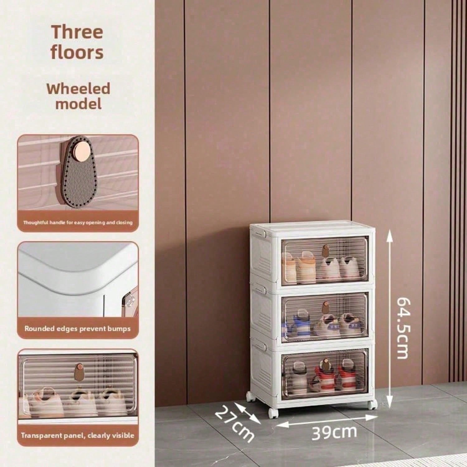 Armoire à Chaussures Empilable | Portes Transparentes | 3, 4 ou 6 Niveaux
