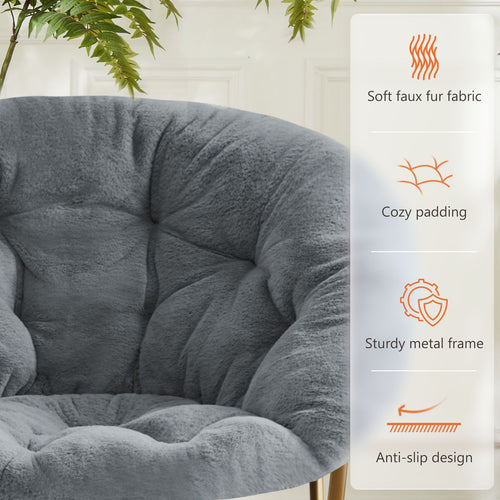 Chaise Disc en Fausse Fourrure | Salon & Chambre