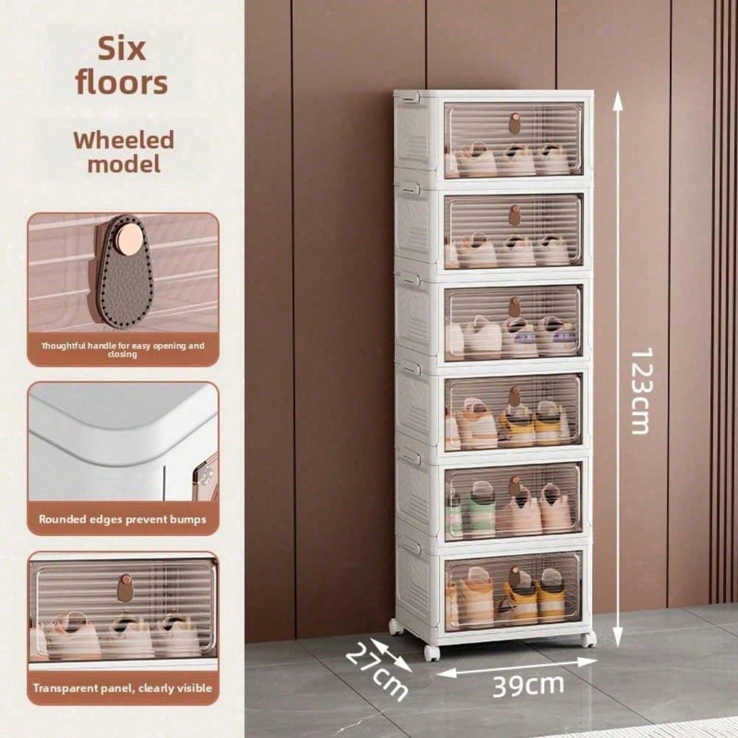 Armoire à Chaussures Empilable | Portes Transparentes | 3, 4 ou 6 Niveaux