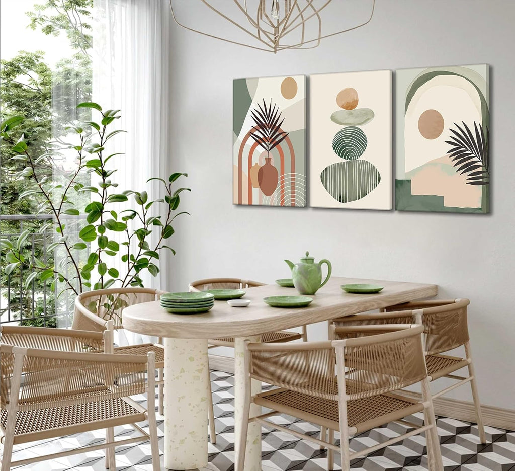 Set de 3 Toiles Décoratives Bohèmes | Prêtes à Accrocher | 30 x 40 cm