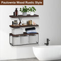 Étagères Flottantes 2-en-1 | Bois & Panier de Rangement | Style Rustique