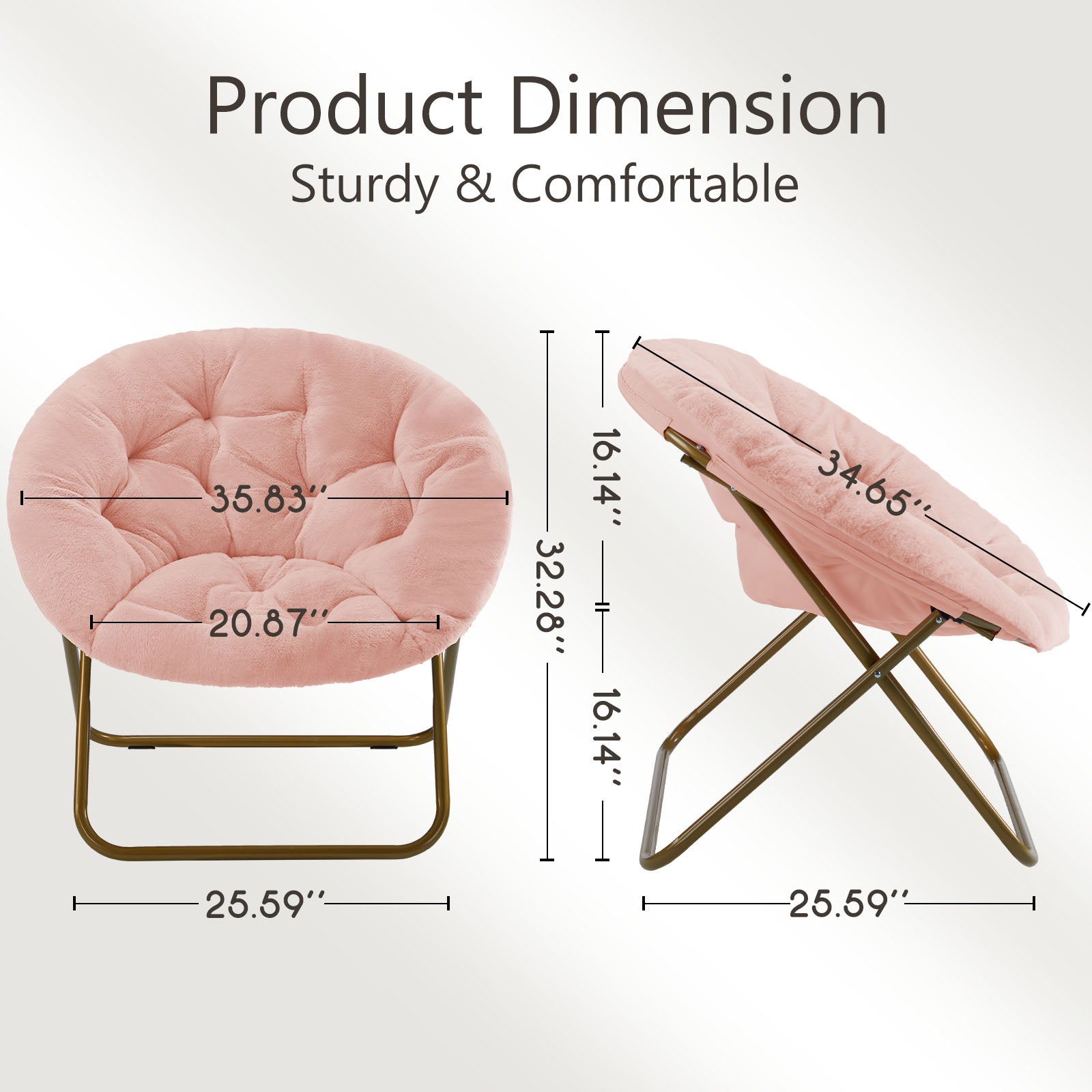 Chaise Disc en Fausse Fourrure | Salon & Chambre
