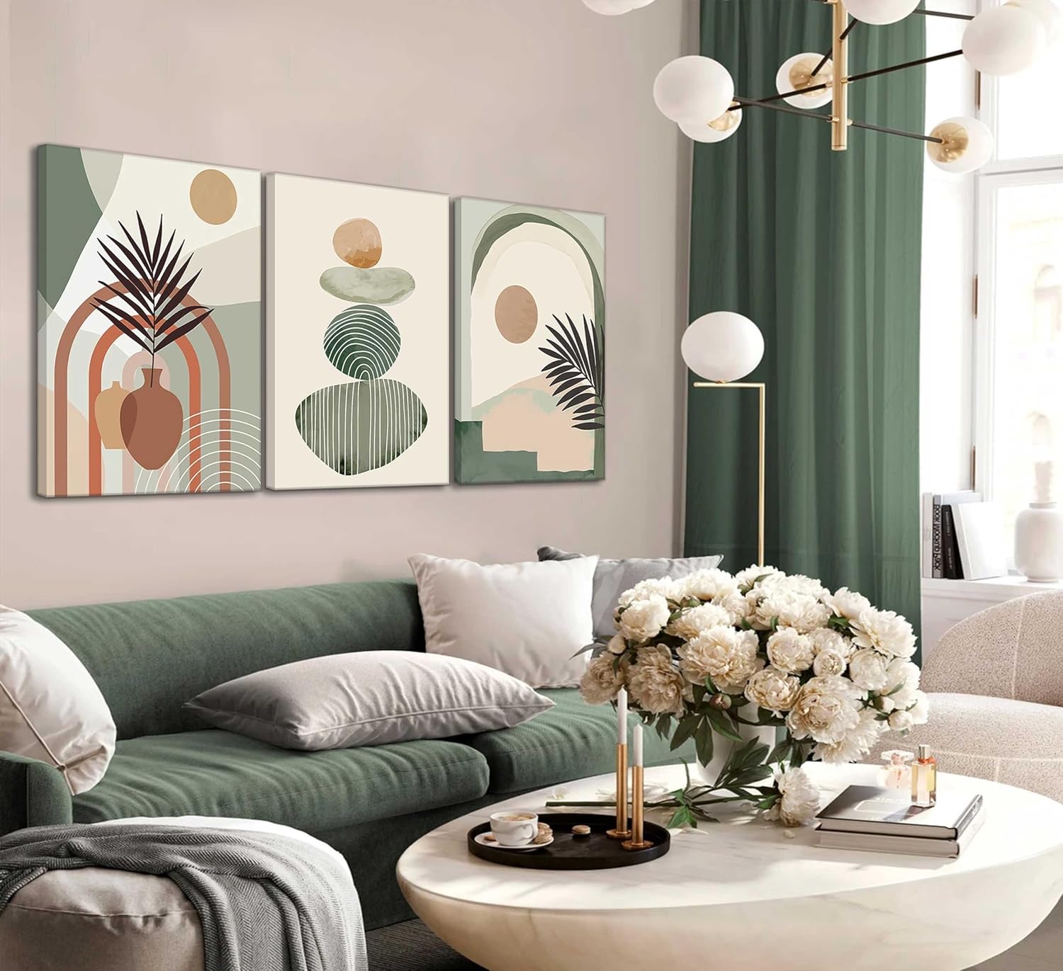 Set de 3 Toiles Décoratives Bohèmes | Prêtes à Accrocher | 30 x 40 cm