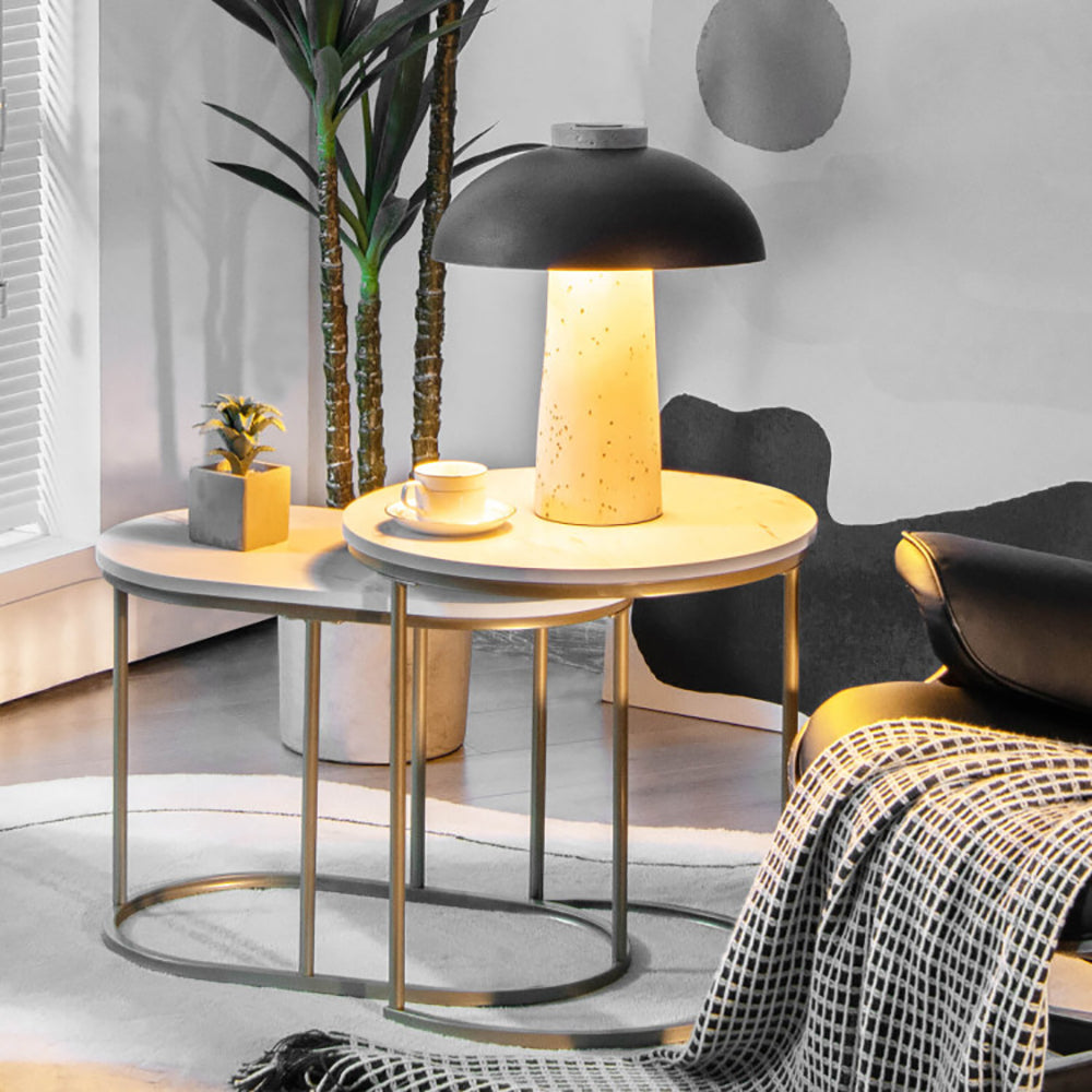 Ensemble de 2 Tables Gigognes | Effet Marbre & Or | Style Moderne