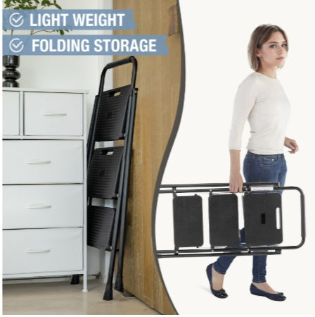 Escabeau Portable | 2 ou 3 Marches | Boucle de Sécurité
