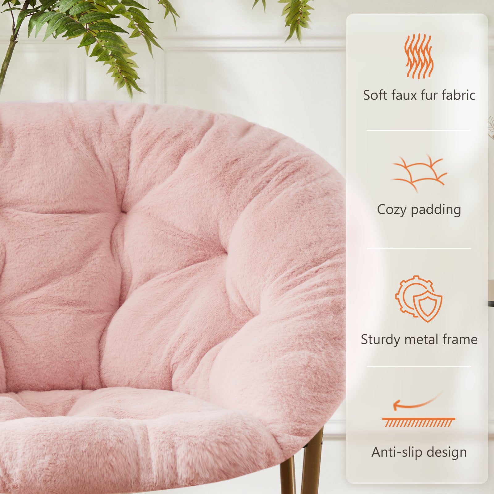 Chaise Disc en Fausse Fourrure | Salon & Chambre