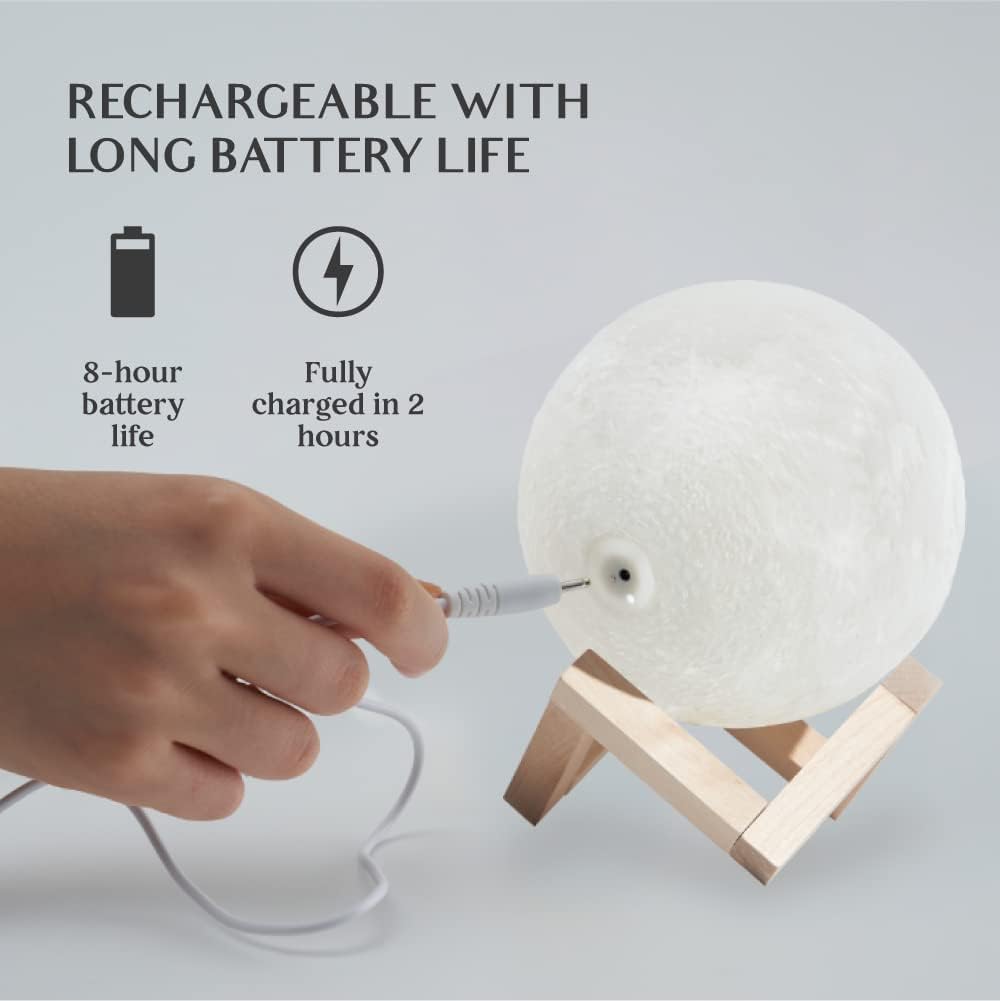 Lampe Lune LED 16 Couleurs | Veilleuse avec Télécommande & Socle