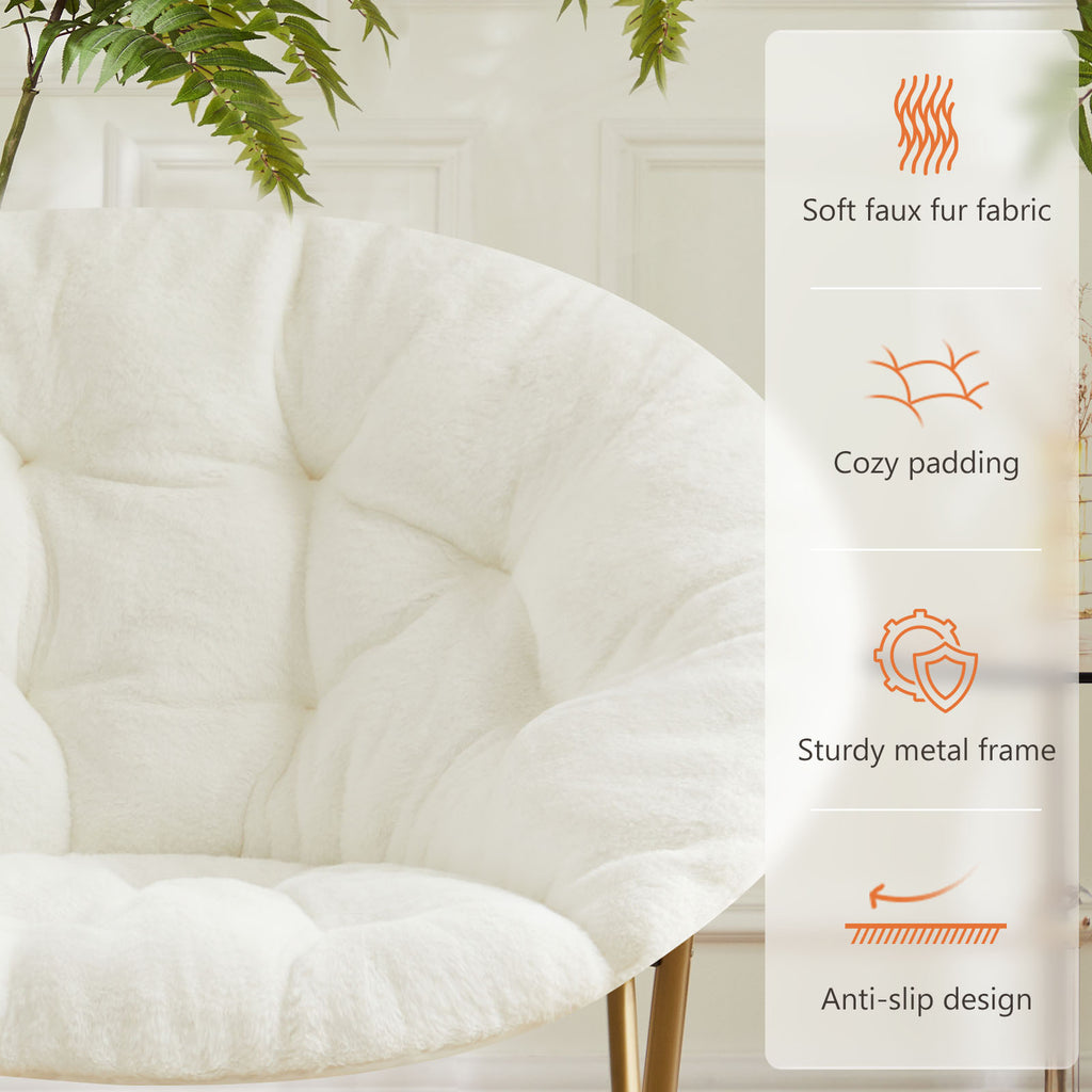 Chaise Disc en Fausse Fourrure | Salon & Chambre