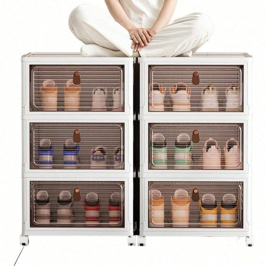 Armoire à Chaussures Empilable | Portes Transparentes | 3, 4 ou 6 Niveaux