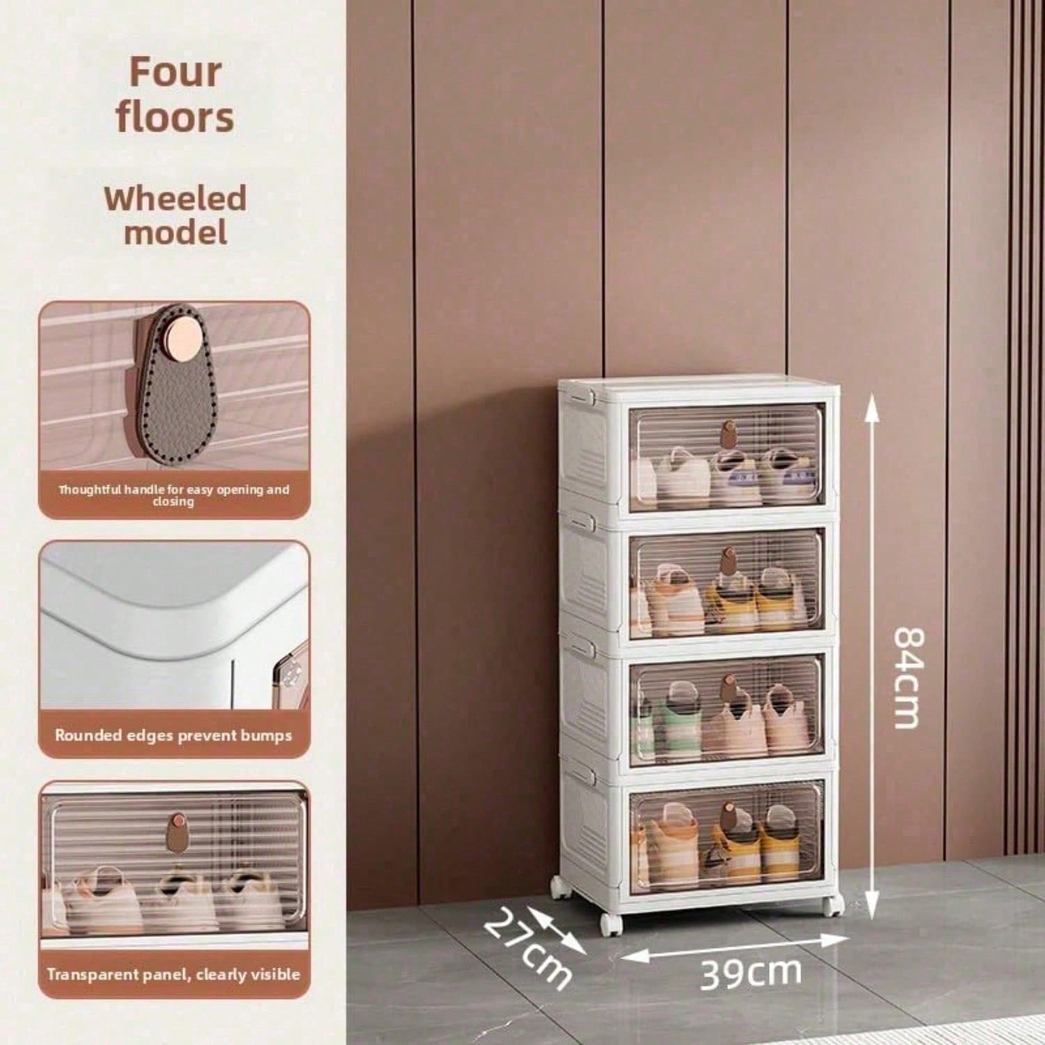 Armoire à Chaussures Empilable | Portes Transparentes | 3, 4 ou 6 Niveaux