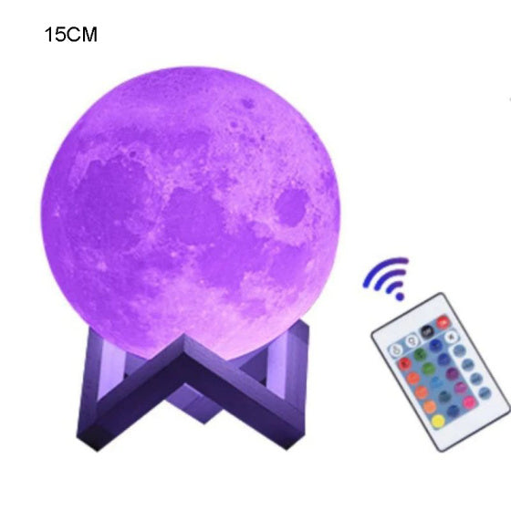 Lampe Lune LED 16 Couleurs | Veilleuse avec Télécommande & Socle