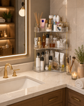 Organisateur d'Angle 3 Niveaux | Salle de Bain & Coiffeuse | Transparent