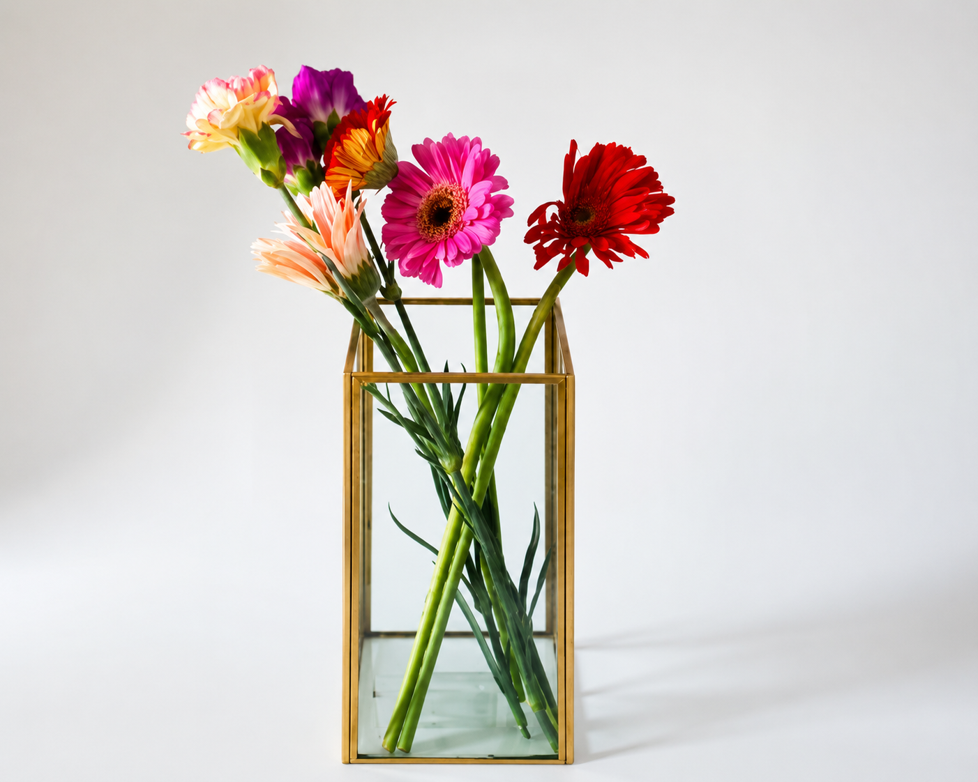 Vase en Verre Trapézoïdal | Bords Dorés | 3,4 L