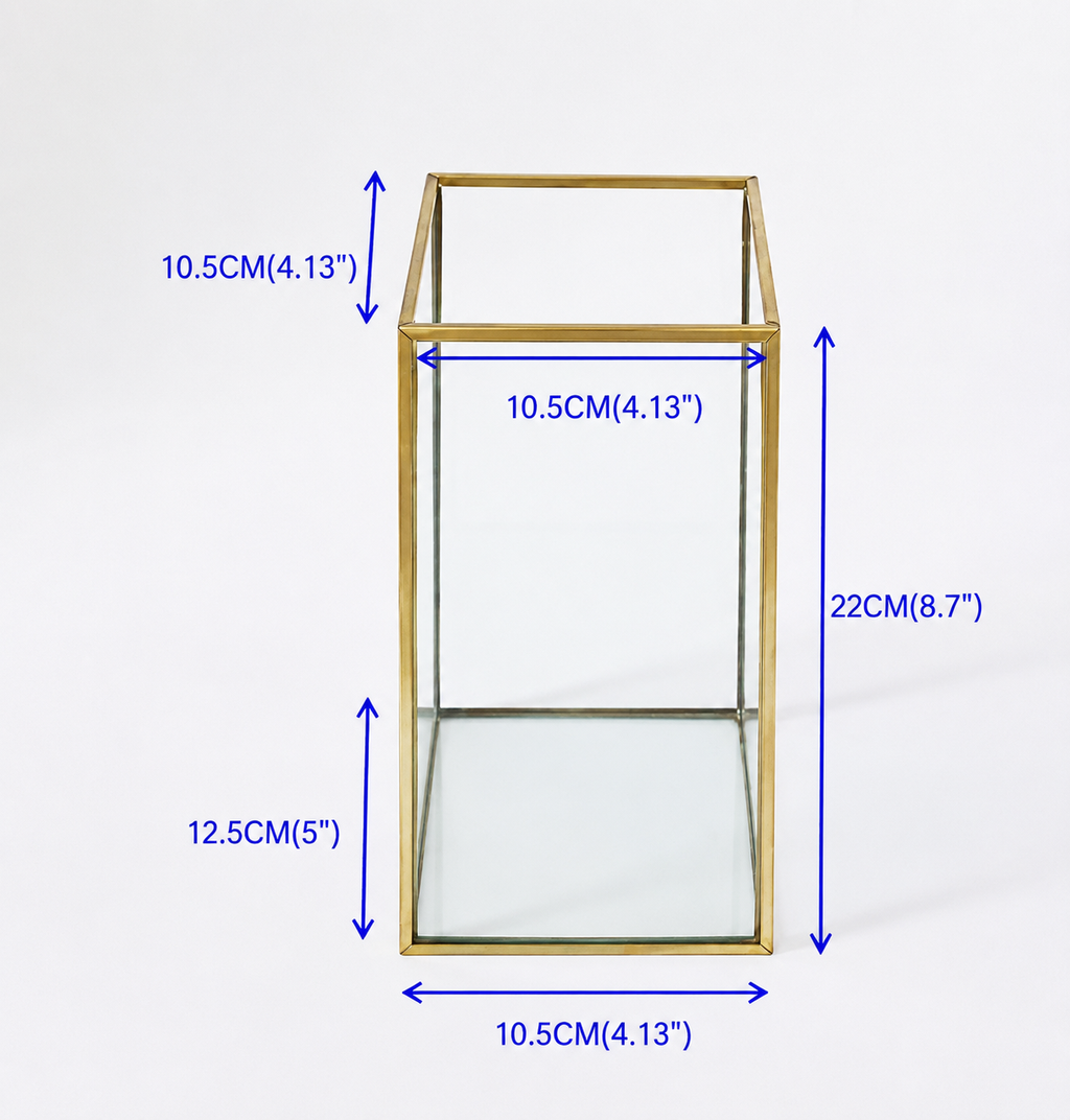 Vase en Verre Trapézoïdal | Bords Dorés | 3,4 L