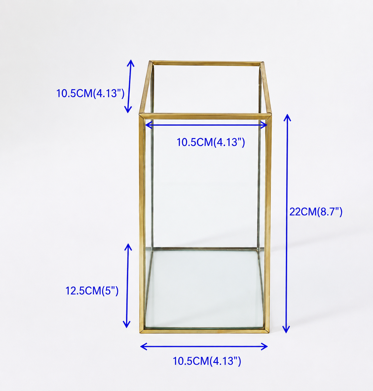 Vase en Verre Trapézoïdal | Bords Dorés | 3,4 L