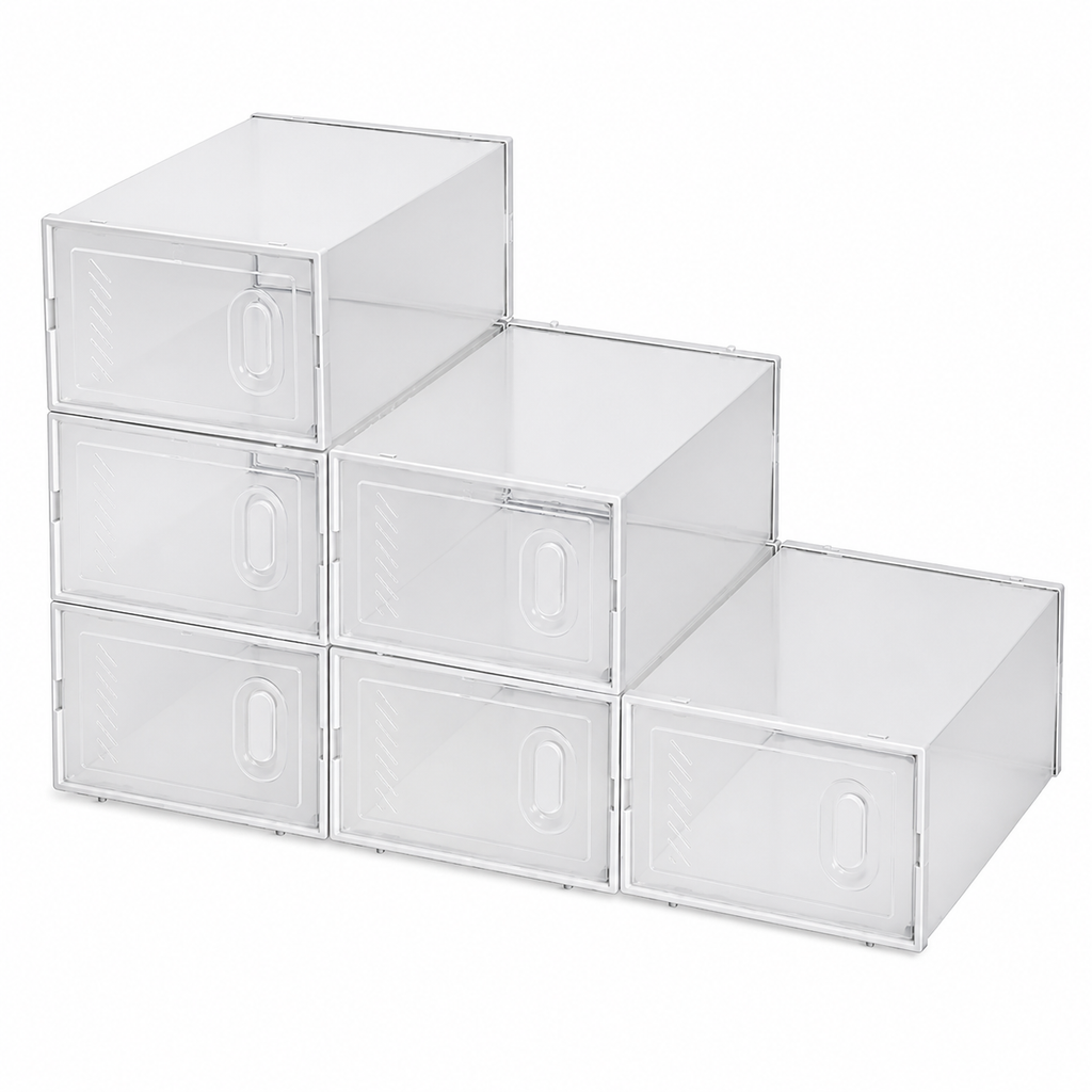 Boîtes à Chaussures Empilables Transparentes – Lot de 6