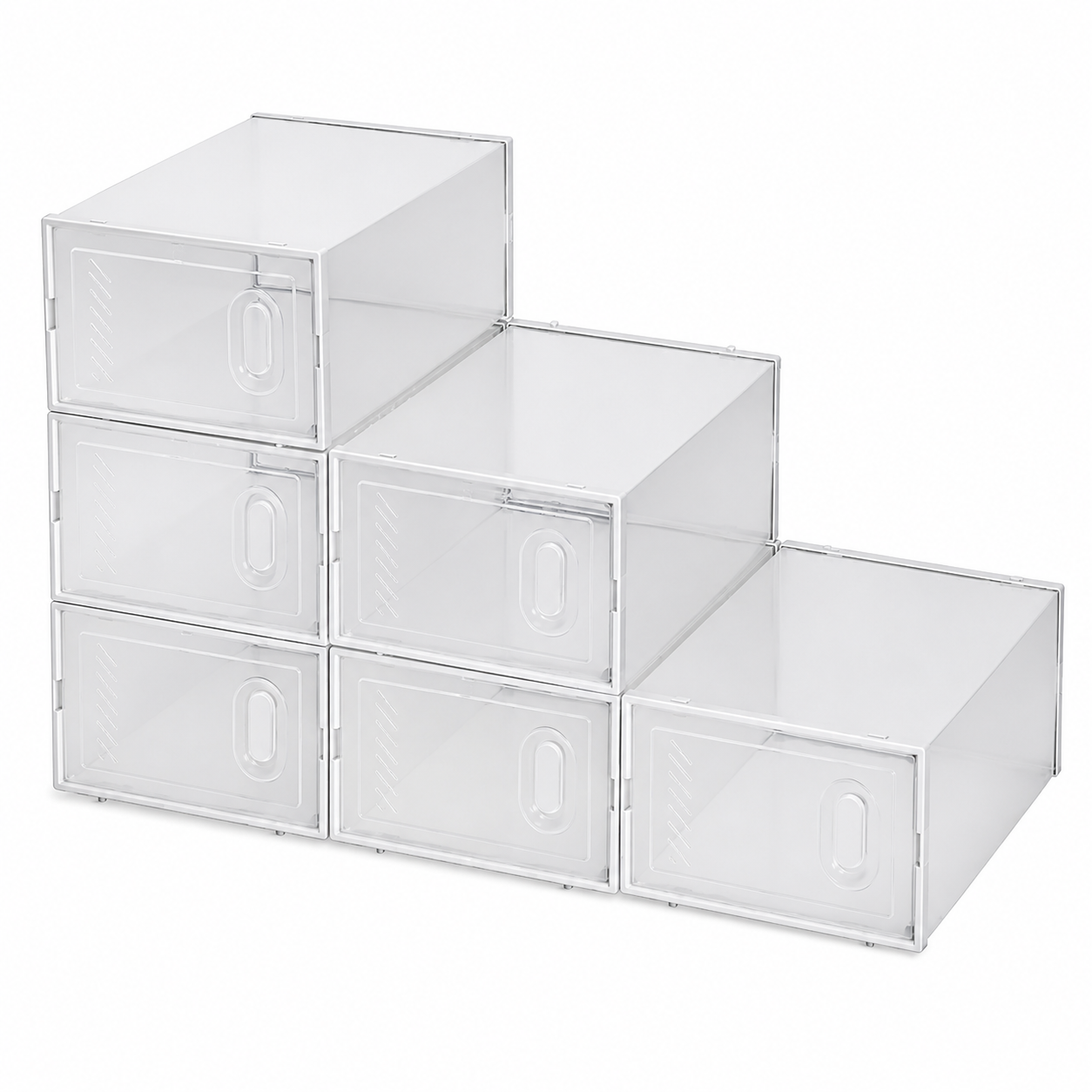 Boîtes à Chaussures Empilables Transparentes – Lot de 6