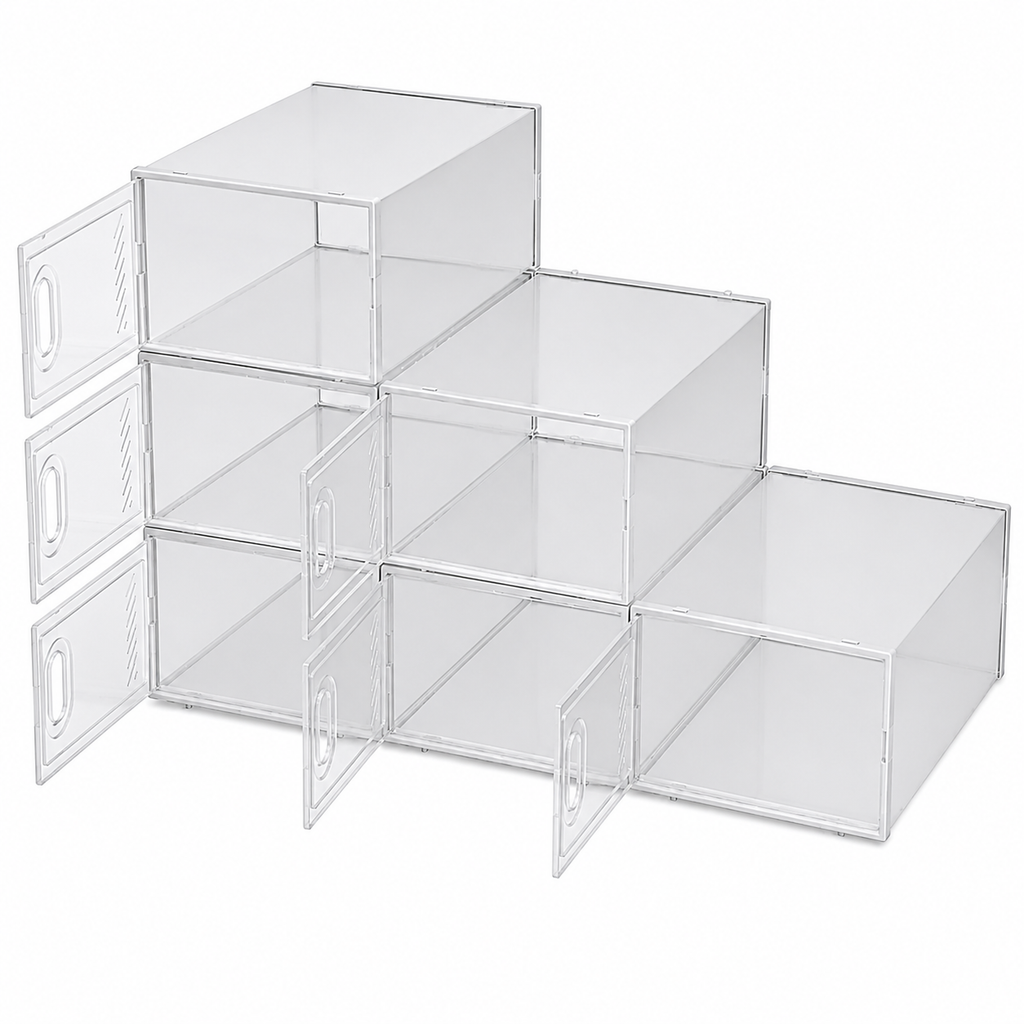 Boîtes à Chaussures Empilables Transparentes – Lot de 6