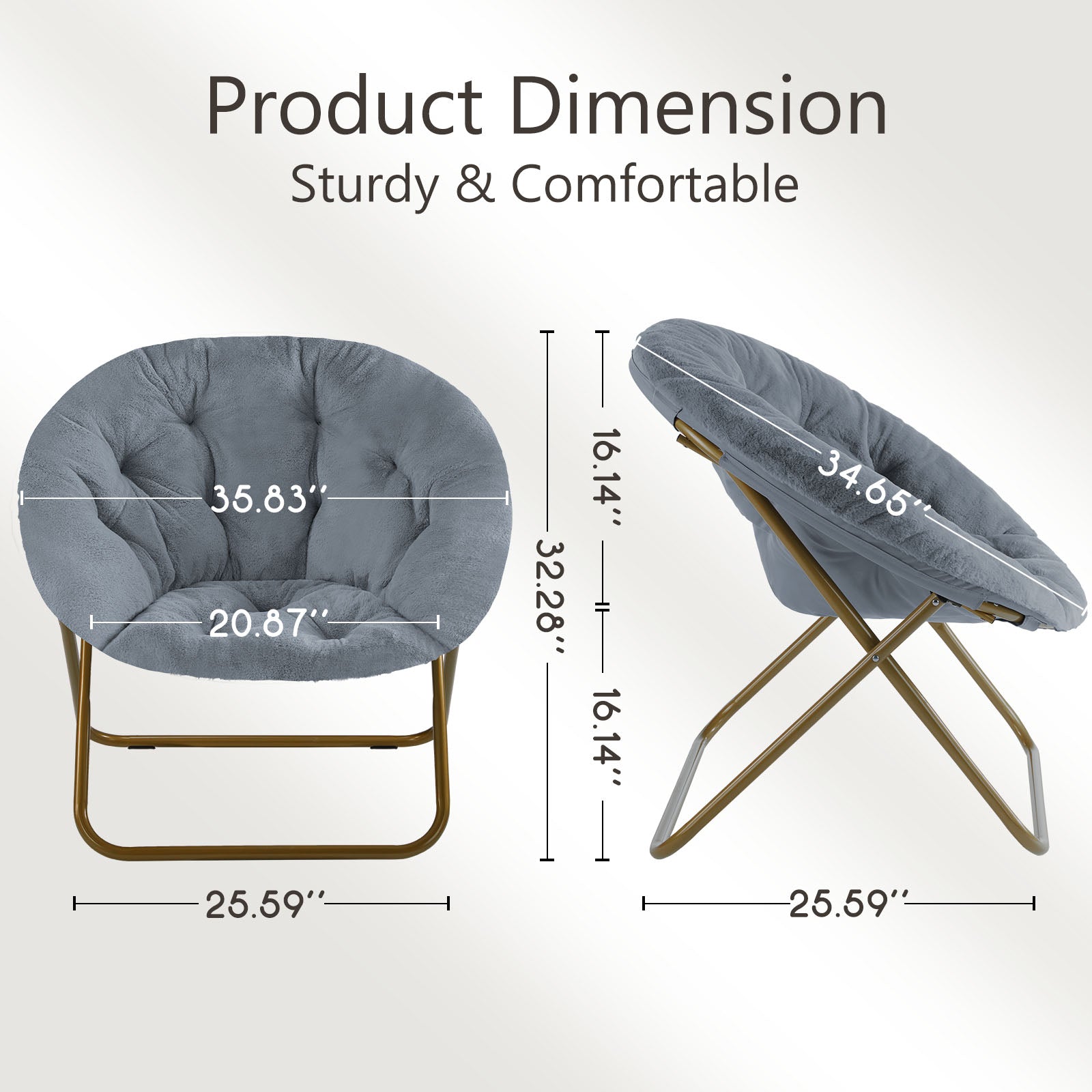 Chaise Disc en Fausse Fourrure | Salon & Chambre