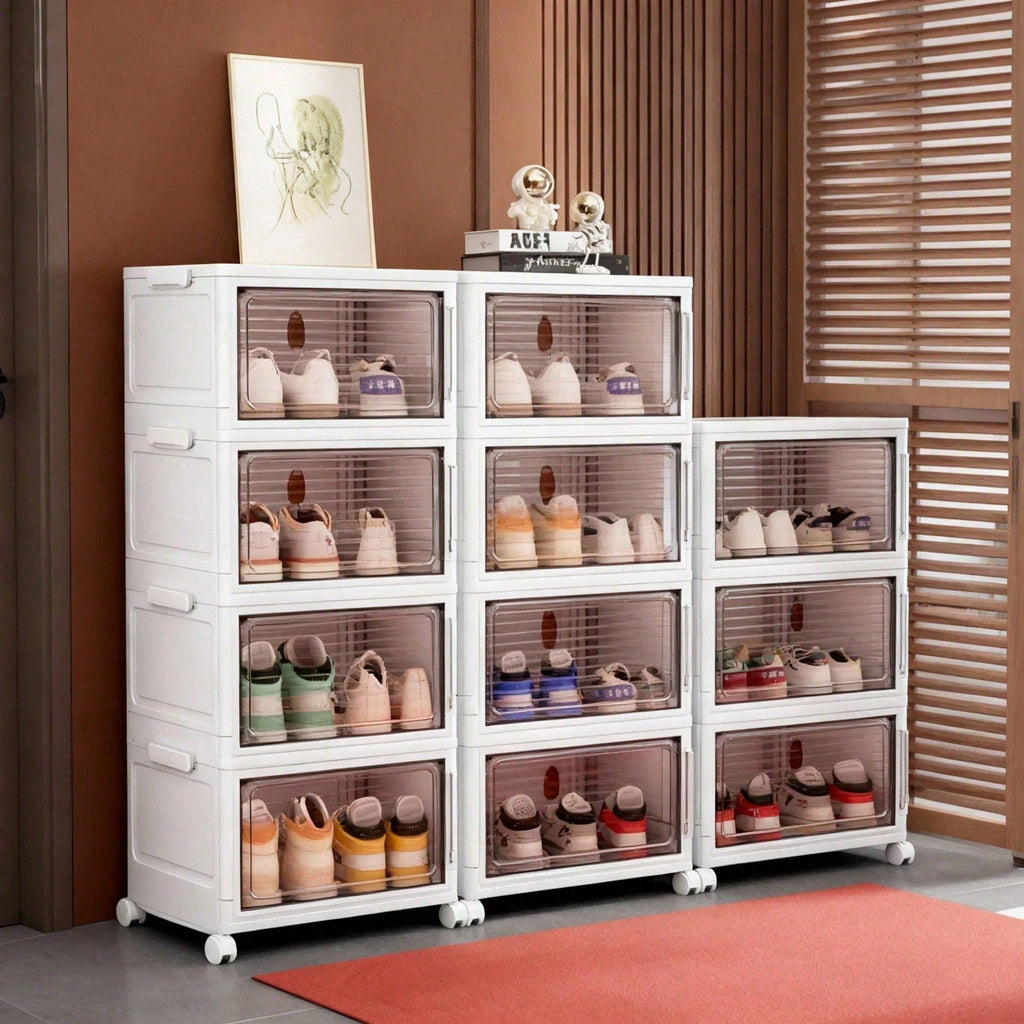 Armoire à Chaussures Empilable | Portes Transparentes | 3, 4 ou 6 Niveaux