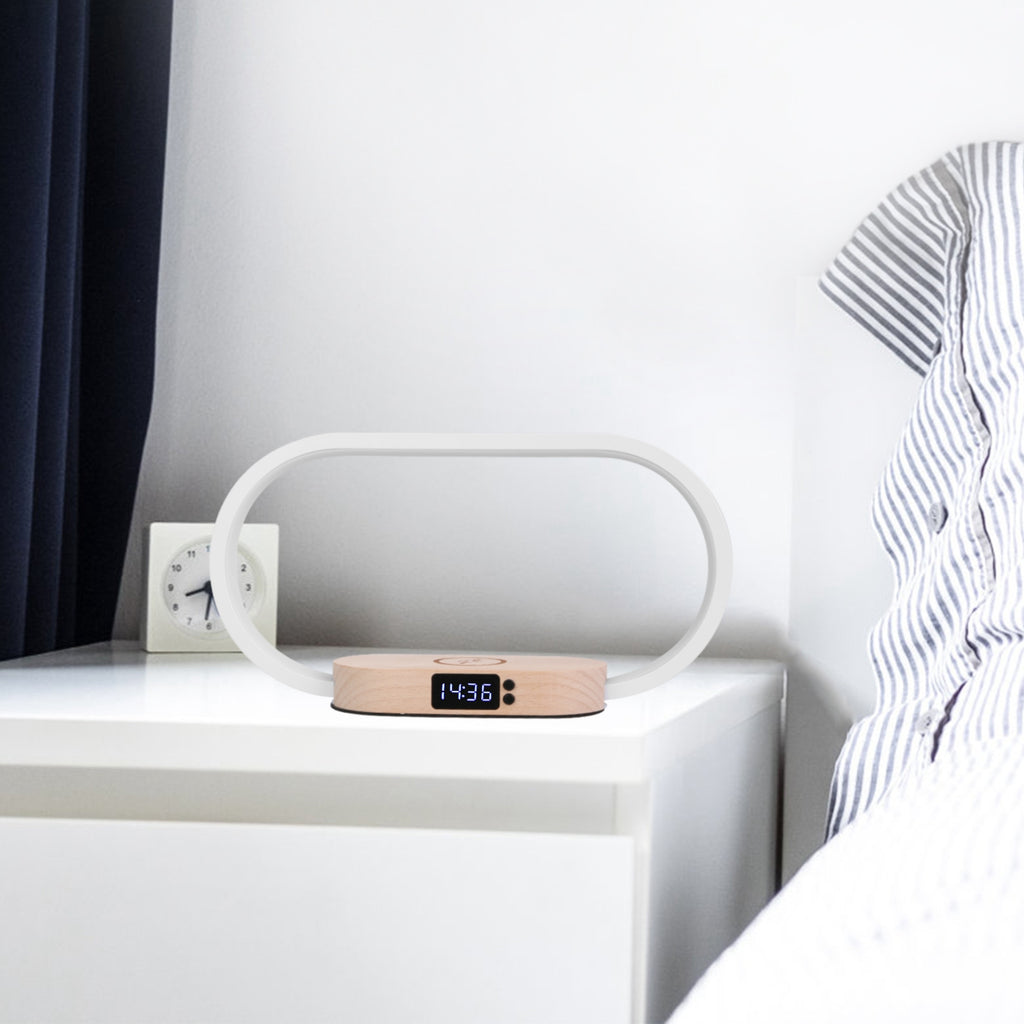 Lampe de Chevet Touch | Recharge Sans Fil & Horloge LED
