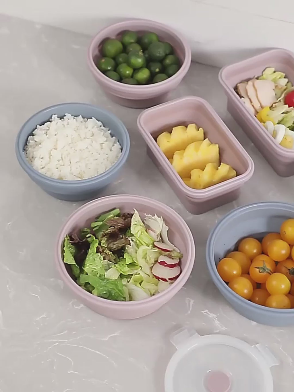 Boîte à Lunch en Silicone | Lot de 4 | Sans BPA | Compatible Micro-ondes